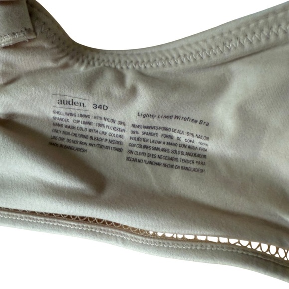 Auden Bra Lightly Lined Wirefree Smooth Under Clothes Works With Wider Neckline - Picture 6 of 7